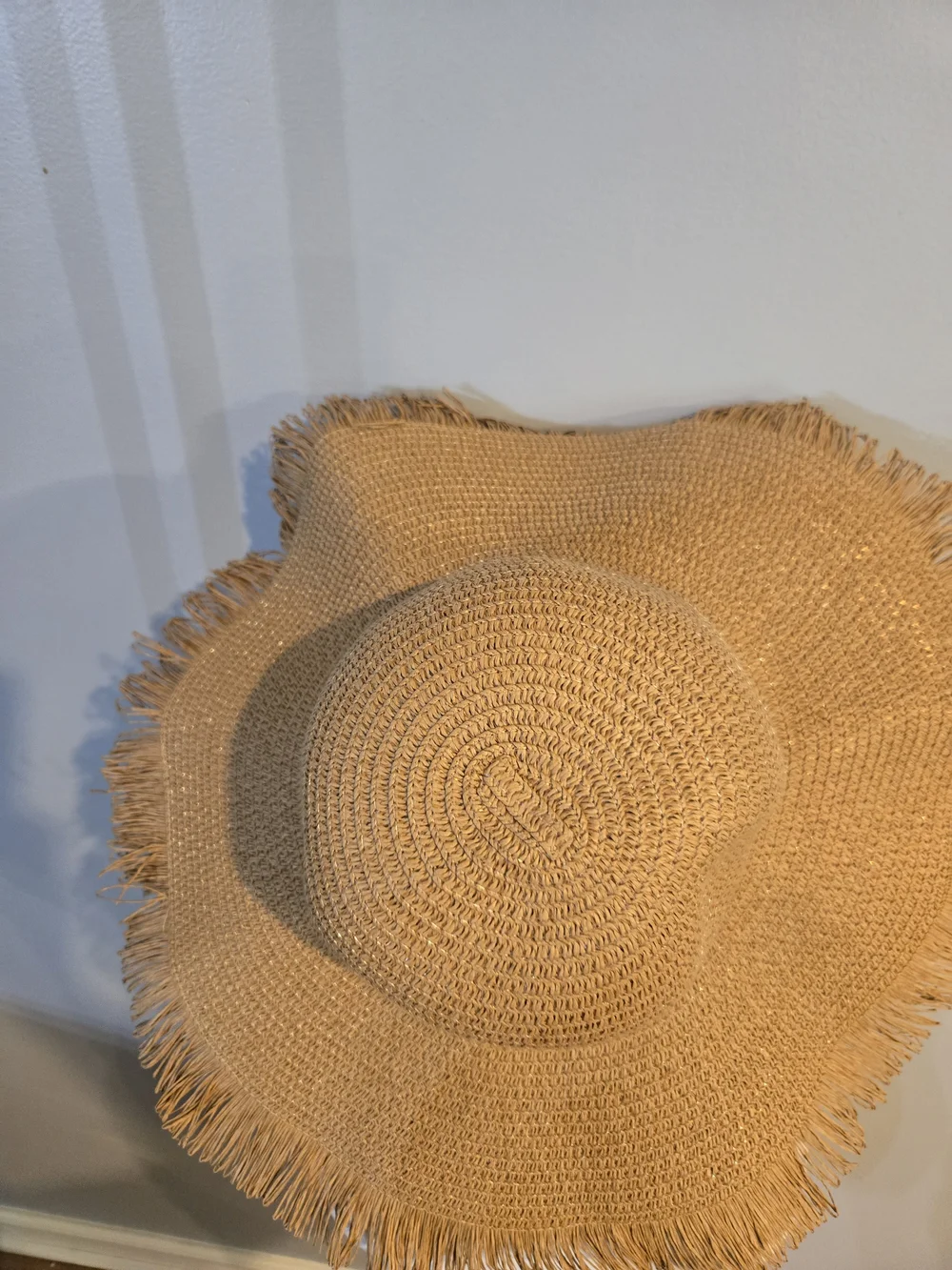 Fringed Straw Sun Hat - Natural/Tan